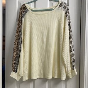 Cream waffle knit sweater